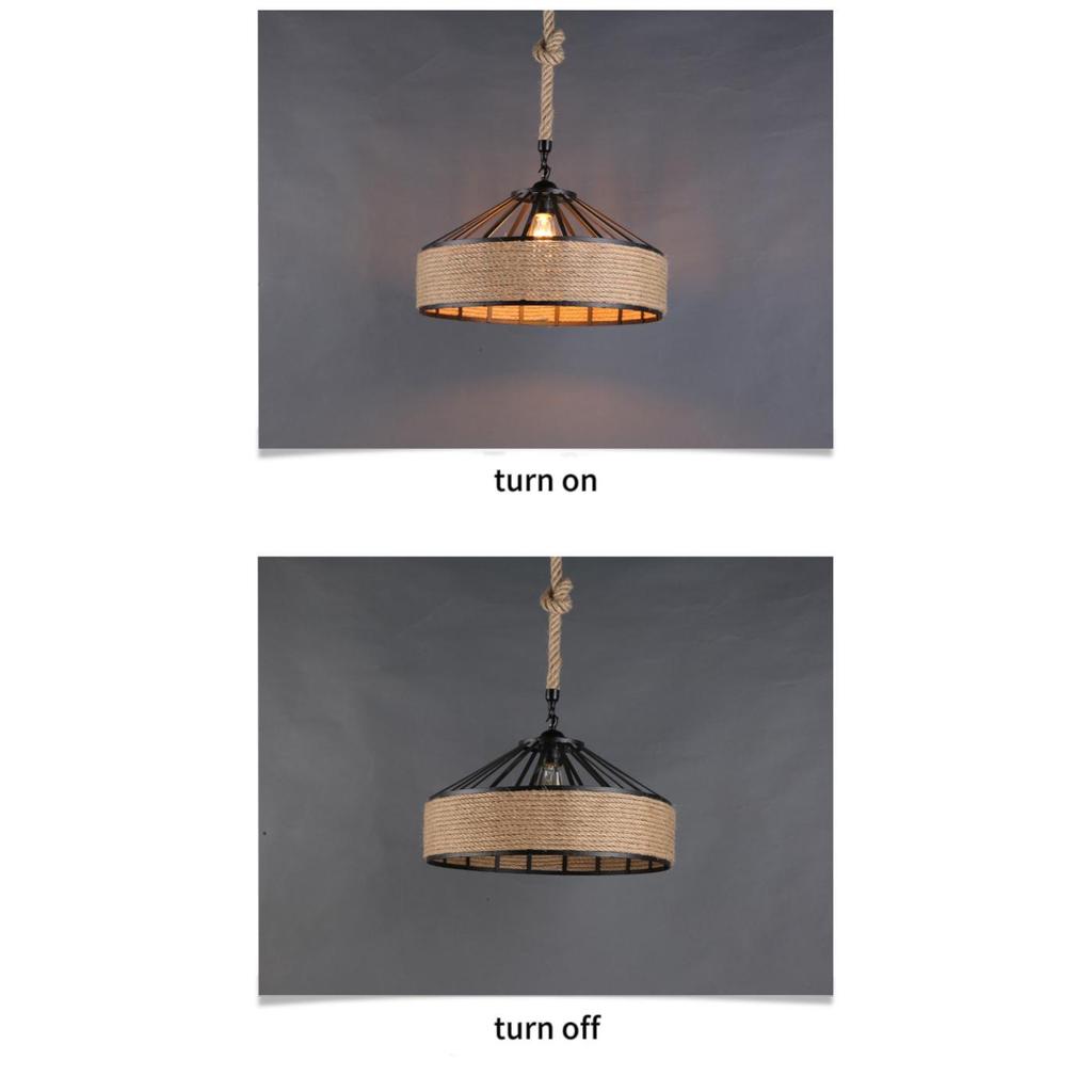 Hemp Rope Lights Modern Hanging Handmade Chandeliers Retro Home Decoration Indoor Light Vintage Rope Pendant Lights