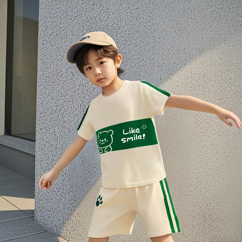 Summer Children's Short-sleeved Suit, Boys' T-shirt and Shorts Two-piece Suit