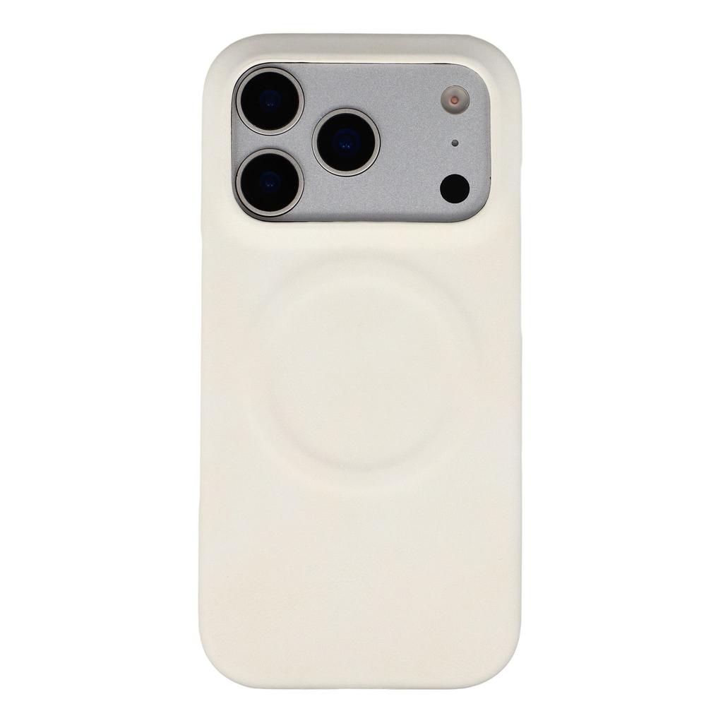 For iPhone 17 Pro Max Case Compatible with MagSafe Skin-Touch Leather + PC Back Cover