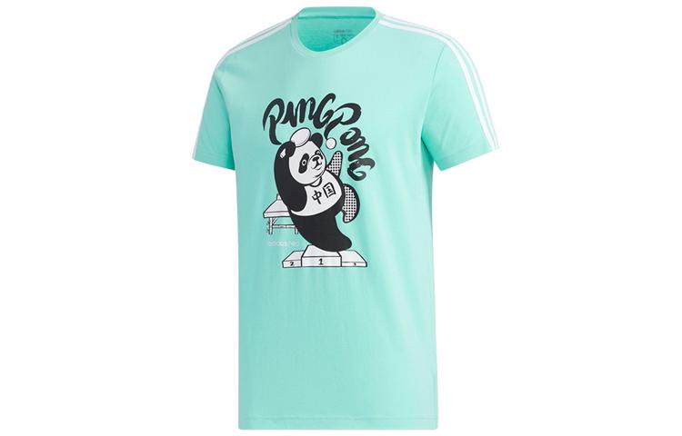 Adidas Neo T Shirts Men s Teal Crew Neck Moderate Straight Fit GK1553 L