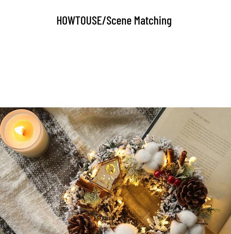 Coroană populară de Crăciun pentru ferestre și uși - Afișaj din ratan și decorațiune pentru locație