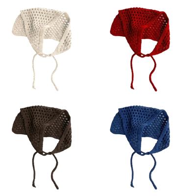 Häkel-Kopftuch mit Hohlmuster, vielseitig einsetzbares Kopfband, Bandana, Hüftschal zum Häkeln für Damen, Mädchen, täglichen Gebrauch und Reisen, zum Verkleiden