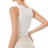 Womens Seamless Double-Layer Yoga Tank Top Tight Fit Breathable Workout Crop Running Gym Dance