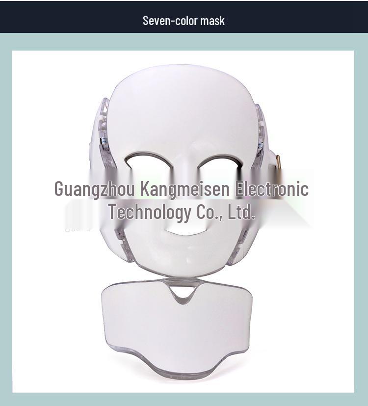 Cross-Border LED Seven-Color Light Beauty Mask with Neck Microcurrent Spectrometer