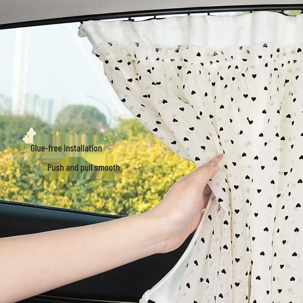 Car Window Blackout Curtains: Sunshade & Heat Insulation, Suction Cup, Rear Seat Baby Privacy Protection.