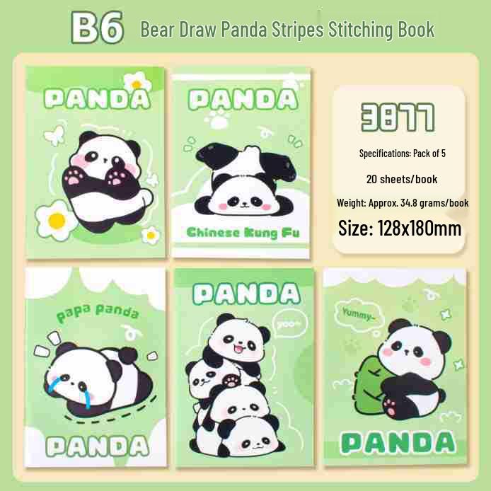 Cute Cartoon Panda & Capybara A5 Spiral Notebook - Lined Journal Diary for Students