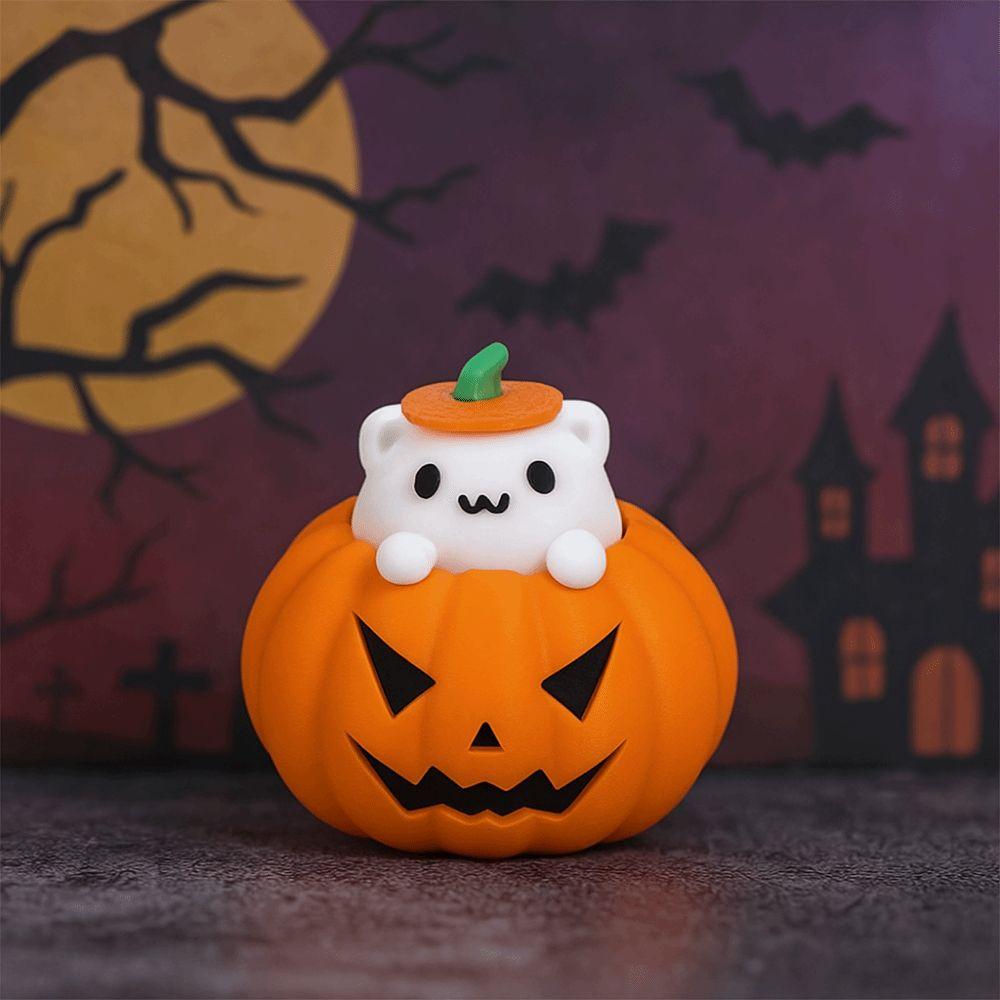 Cartoon 3D Printed Pumpkin Cat Statue Exquisite Miniature Sculpture Toy Figures  Party