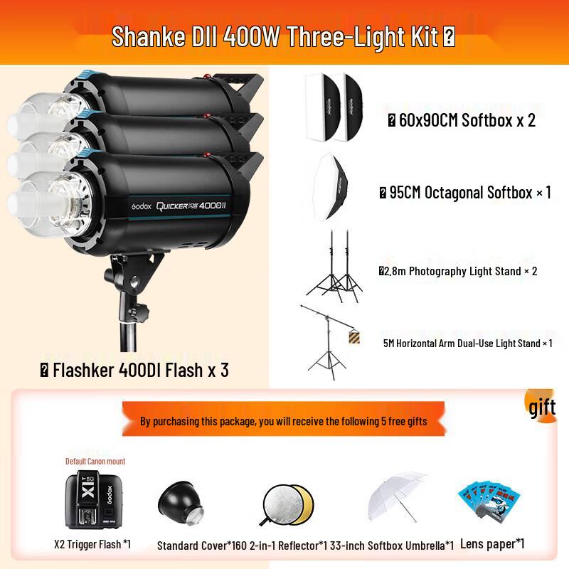 Godox DII Series 400W Studio Flash Kit