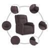 Electric Recliner Dark Brown Fabric
