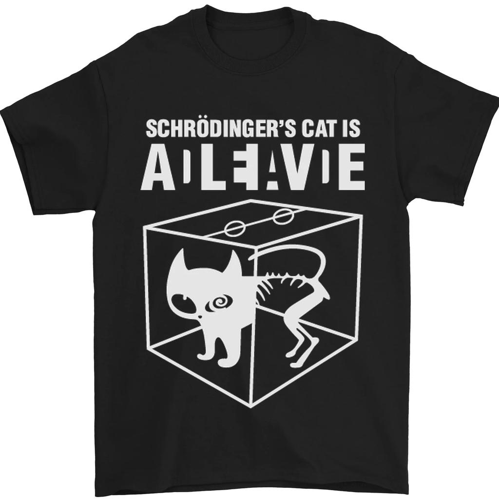 Schrodingers Cat Science Geek Nerd Mens T-Shirt 100% Cotton