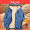 Hoodies Fleece Solid Women Thickened Color Zip Up Warm Lined Thermal Sweatshirt