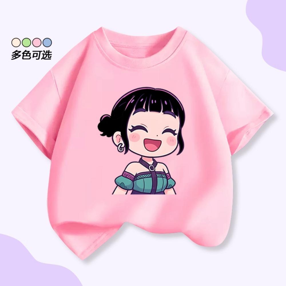 KPOP Witch Hunter Zoey Zoey Children's Short Sleeved T-shirt Summer 2026 New Devil Hunter Round Neck Parent Child Clothing