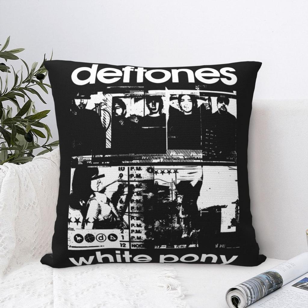 Metallband Musik Kissenbezug Polyester Kissenhülle Dekorationen Deftones Punk Rock Zierkissenbezug Hülle Sitz Reißverschluss 45*45cm
