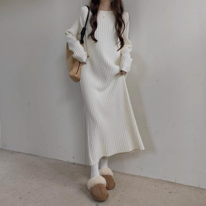 Fat Mm Large Size Women's Clothing New Spring and Autumn Lazy Wind Long Dress with Coat Knee Bottom Skirt