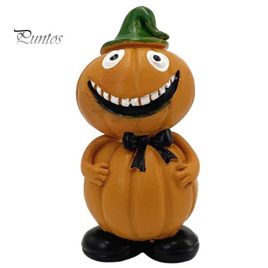 Eco-friendly Halloween Decor Pumpkin Figure Ornaments, Hand-Painted Resin Decorations with Unique Creative Display Expressions, Figurine for
