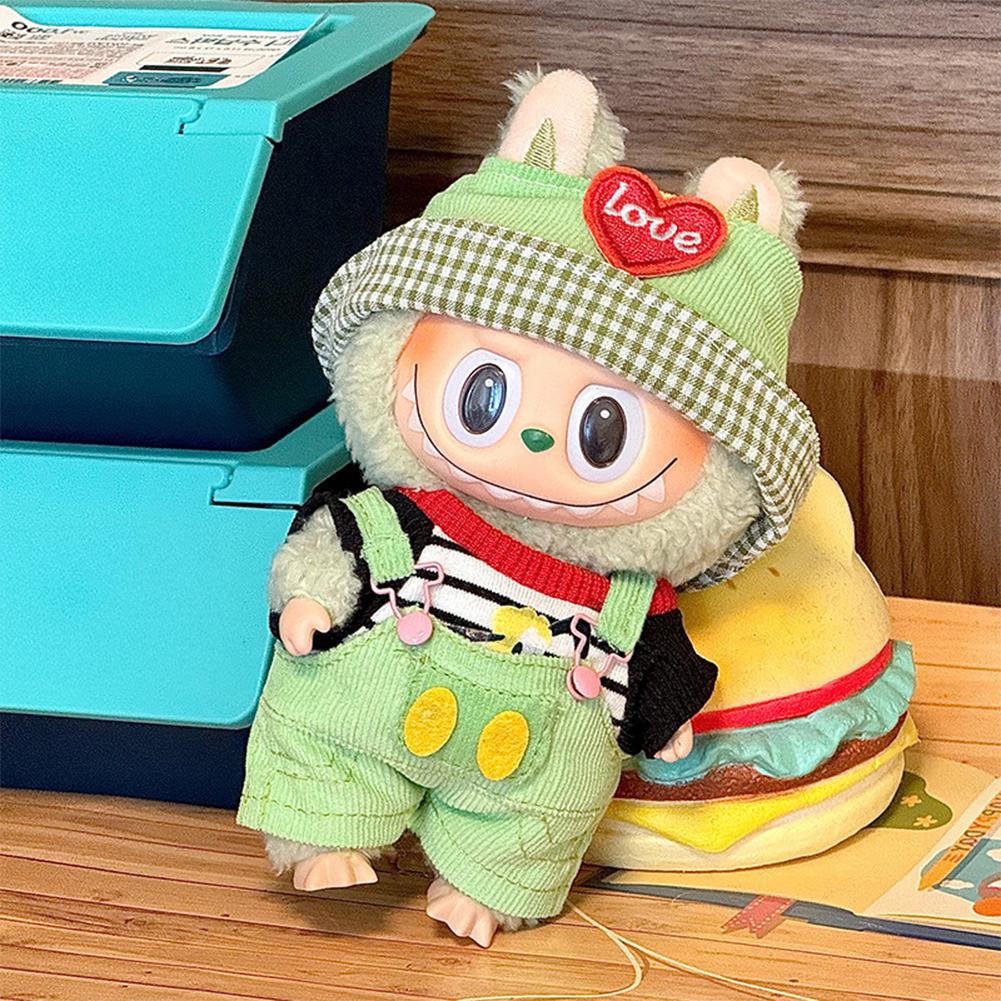 For 17cm Labubu Doll Clothes Fashion Clothes Jumpsuits Doll Clothes Color Match Dress Dolls Accessories Cute Decoration Little Clothes