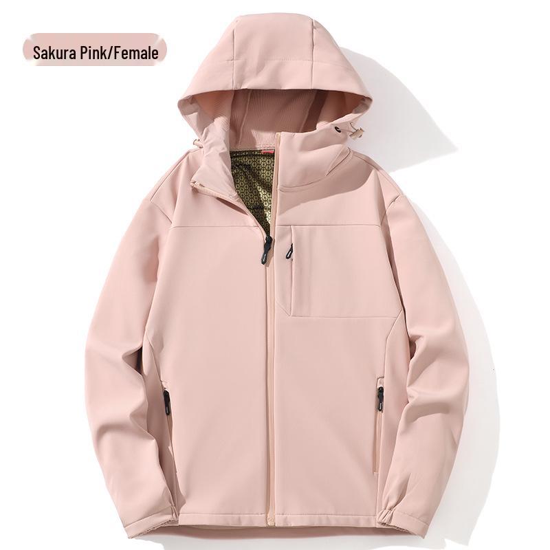 Unisex Windproof Softshell Jacket: Warm Hooded Outdoor Cardigan for Men & Women In Autumn/Winter