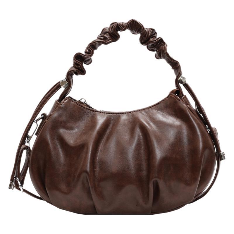 Fashion pleated messenger bag women's 2025 new niche high-end handbag simple shoulder underarm women's bag