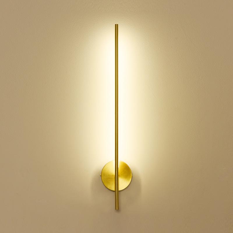 Nordic All-Copper Modern Wall Light for Vanity, Bedside, Living Room, or Aisle.