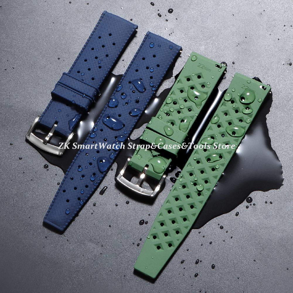 Classics Tropical Silicone Strap 20mm 22mm Watch Band for Seiko for Oris Watch Replacement Watch Bracelet Men Lady Wrist Belt