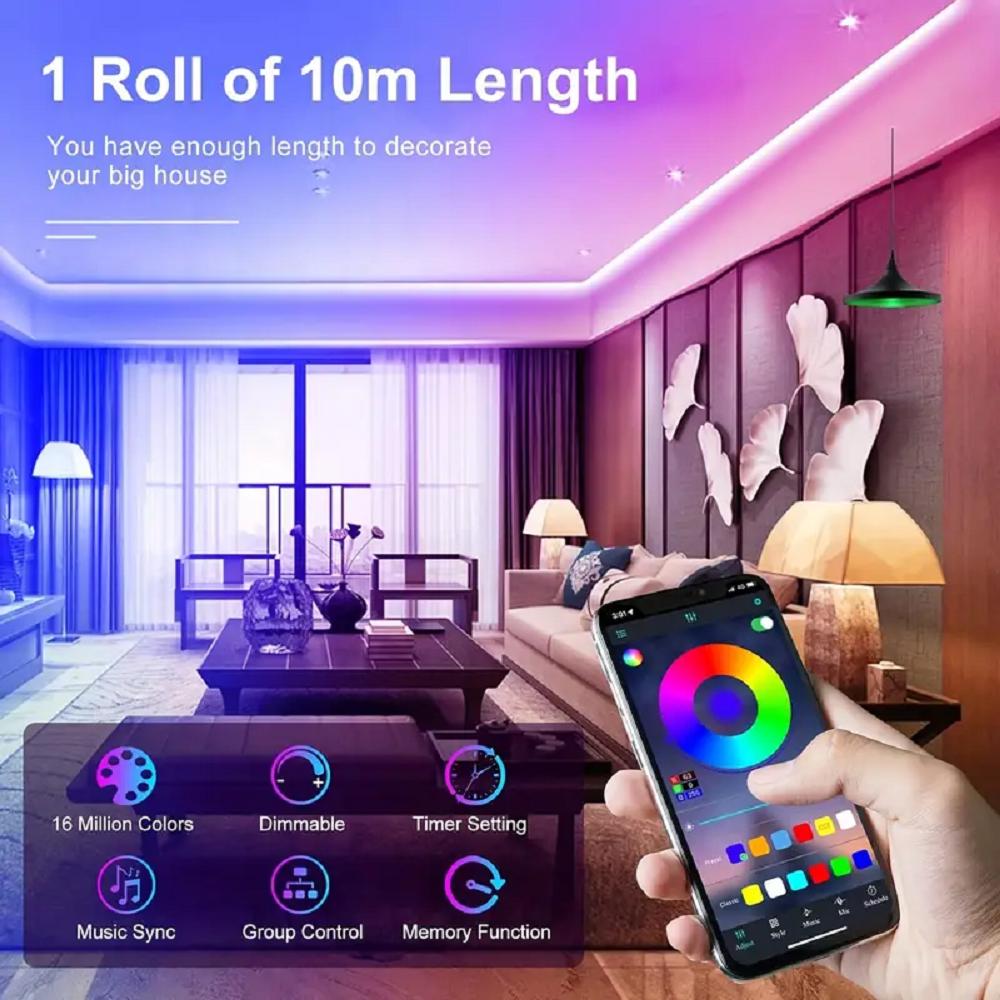 5050 16/LED Strip Lights Bluetooth App IR Control RGB USB Bright Best Suit For Bedroom TV Wall And Living Room Decoration Party