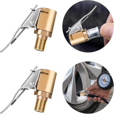 Car Tire Air Chuck Inflator Pump Valve Connector Clip-on Adapter Car Brass 8mm Tyre Wheel Valve For Inflatable Pump