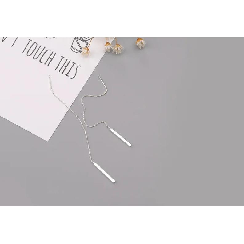 100% 925 Sterling Silver Long Drop Earrings for Women Wedding Party Gifts Sterling-silver-jewelry Pendientes