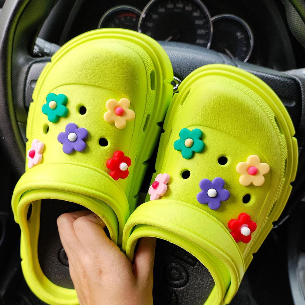 Fashion 14pcs DIY Shoes Charms Shining Rhinestone Chain Accessories For Clogs Slippers