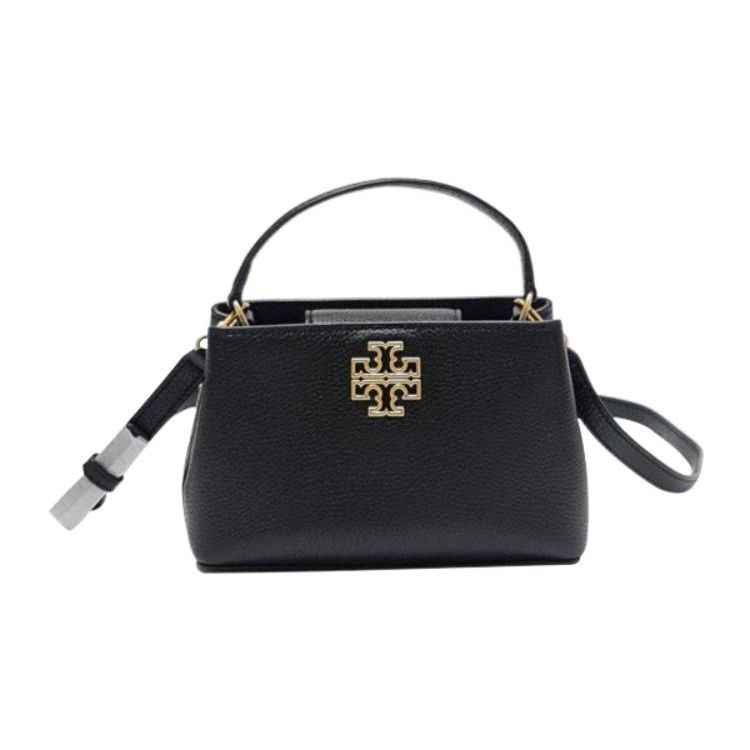 Tory Burch Women's Grain Britten Open Top Leather Shoulder Bag Crossbody Handbag Handbags 145357-001