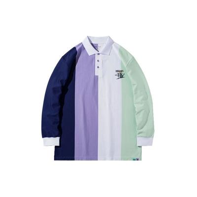X Steven Harrington Steven Harrington Stampa Cartone Animato Color-Block Ampia Spalla Scesa Maniche Lunghe Polo Unisex Top Multicolore APLR143-2
