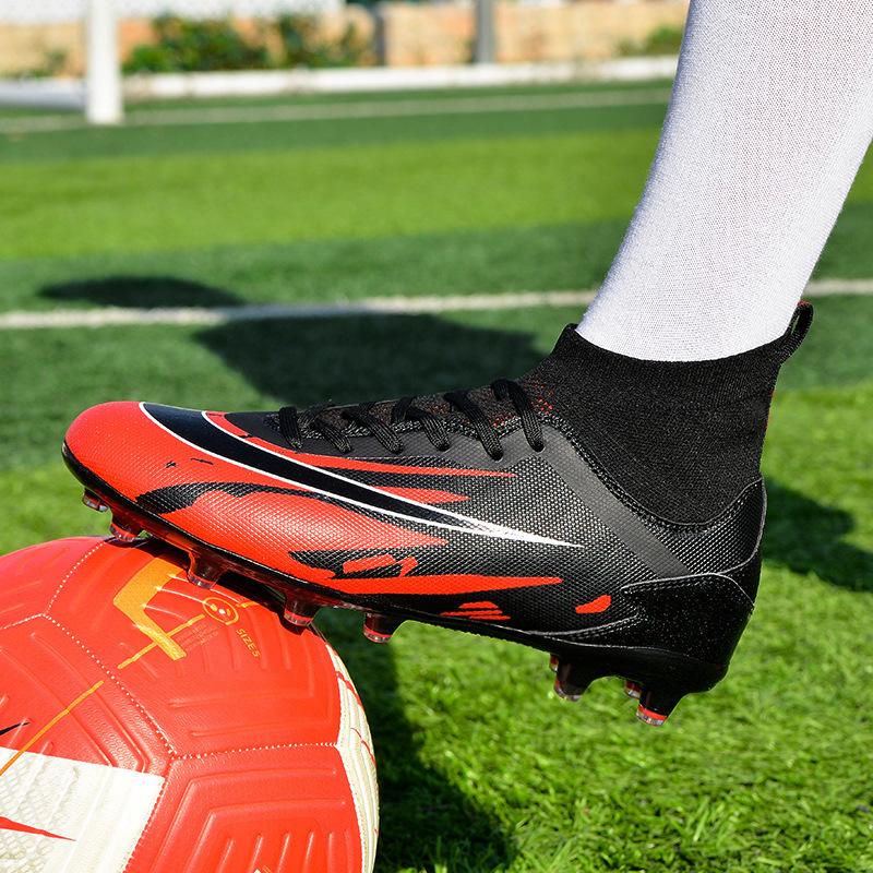 New Spring and Summer High-top Socks Football Shoes Fashion Long Nail Sneakers Hard-soled Nail Shoes Men's and Women's Sports Shoes