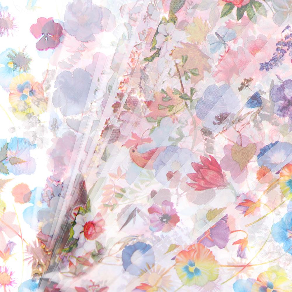 

Design Flower Fall Leaves Holographic Decals Maple Lavender Nail Stickers Starry Transfer Paper різнокольоровий