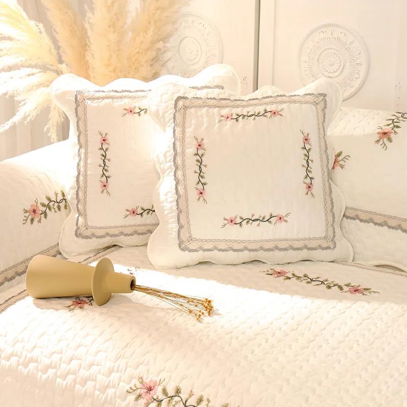 Sofa Cushion Pastoral Four Seasons Universal Pure Cotton Modern Simple Non-Slip High-End Cushion Sofa Cover Cover Towel