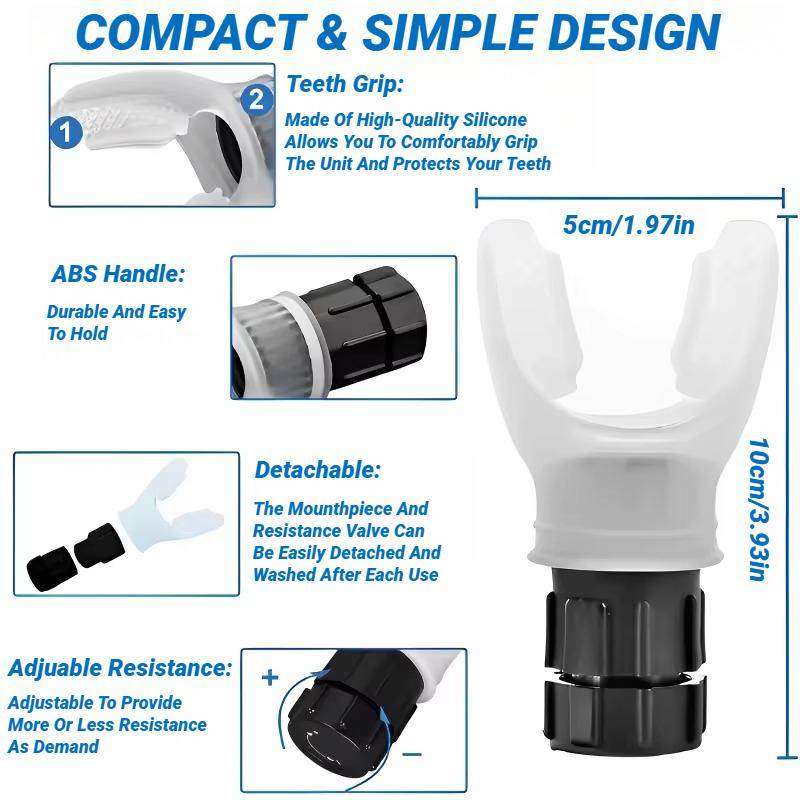 Durable And Safe Breathing Exercise For Lungs Portable Breath Fitness Exerciser Device Endurance Workout With Adjustable Resistances Sports