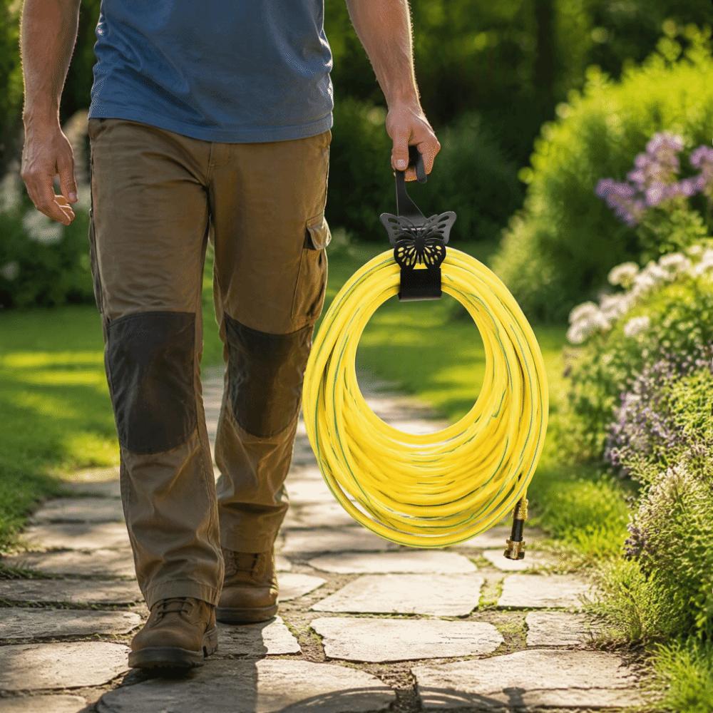Heavy-Duty Wall-Mounted Hose Hanger Easy To Install Large Weight Capacity Garden Hose Winder Solid Material Bend Resistant