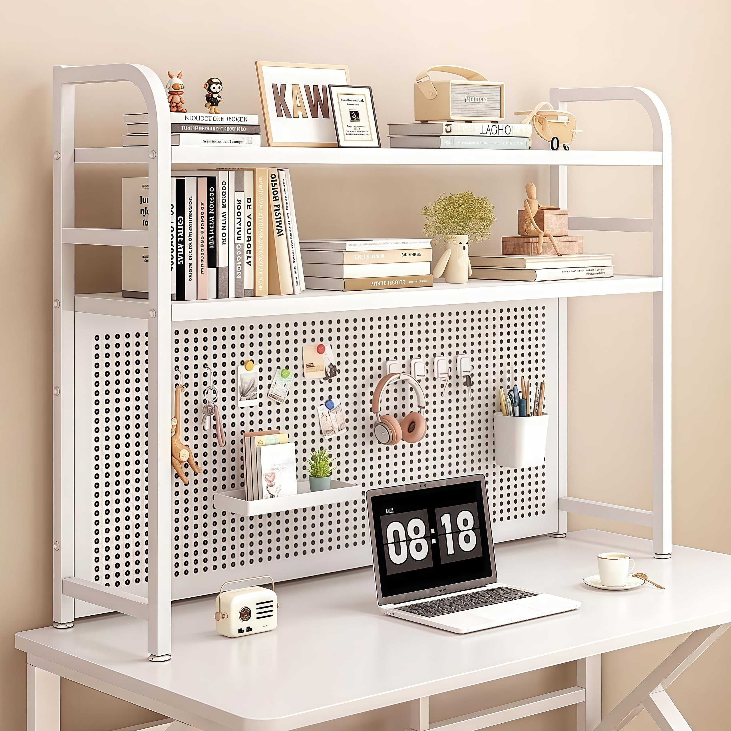 

TUIYIDUO Настольная стойка с перфорированным столом x x Многофункциональное хранение Настольный органайзер Легкое пространство Вмещает Офисный Маленький стол Японские инструкции в комплекте белый