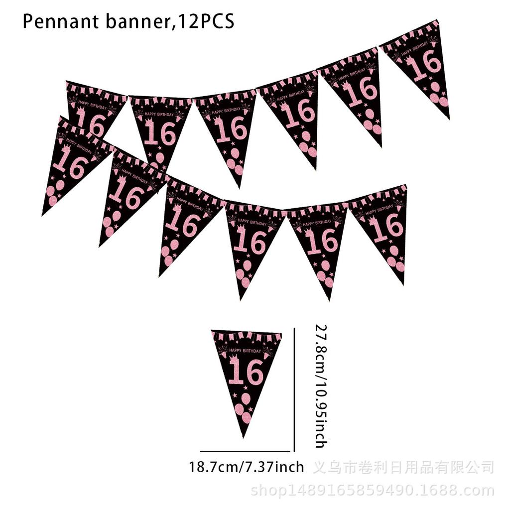 Punkt Schwarz Pulver Alter Wimpel Festival Partyzubehör Geburtstag Dekoration Fahne Banner Veranstaltungsort Atmosphäre Layout