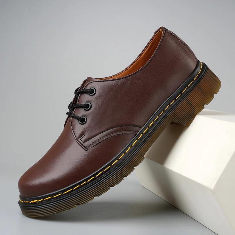 British Style Luxury Outdoor Brand Thick Bottom Oxford Shoes Lace Up Safety Shoes  Fashionable New Couple Style Work Shoes