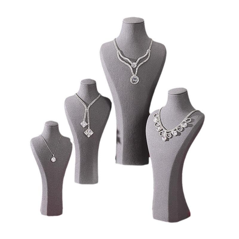 Hongtai Luxury Microfiber Necklace Display Stand - Mannequin Jewelry Prop