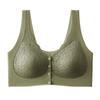 Front Buckle Push Up Plus Size Wireless Lace Back Smoothing Bra For Women
