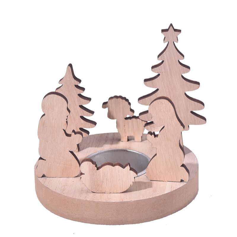 New Christmas Products, Christmas Decorations, Wooden, Candle Holders, Desktop Ornaments, Santa Claus, Holiday Supplies