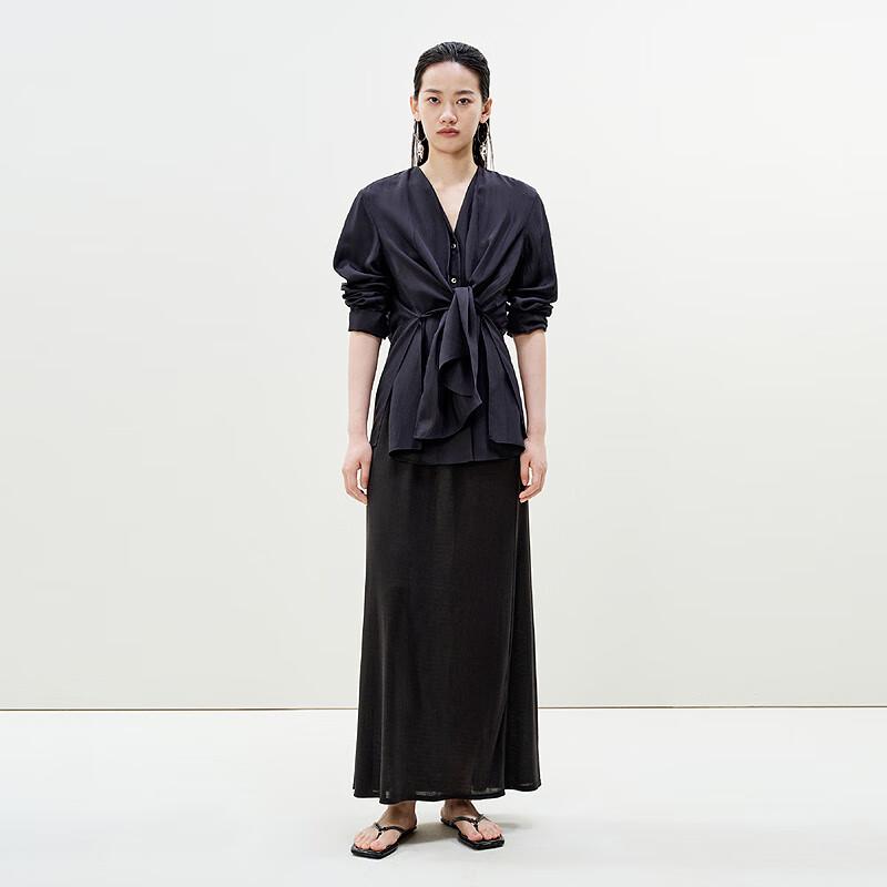 LESS Women's Slim-Fit Mulberry Silk Skirt