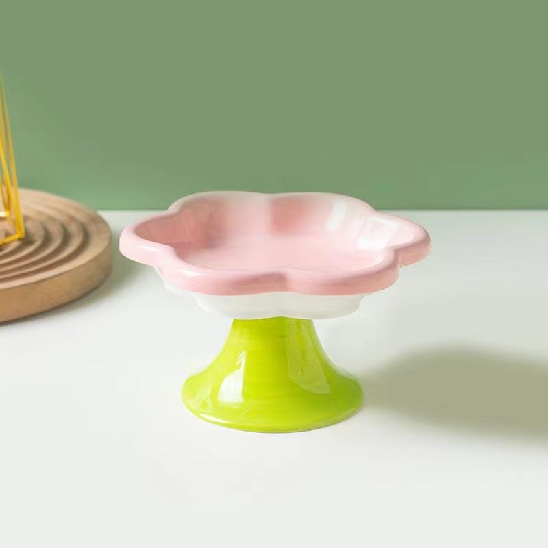 Tigelas de cerâmica para gatos Tigela extra larga para comida de gato Prato para alimentação de animais de estimação Ótima altura para proteger a coluna Tigela para cães Produtos para animais de estimação fáceis de limpar