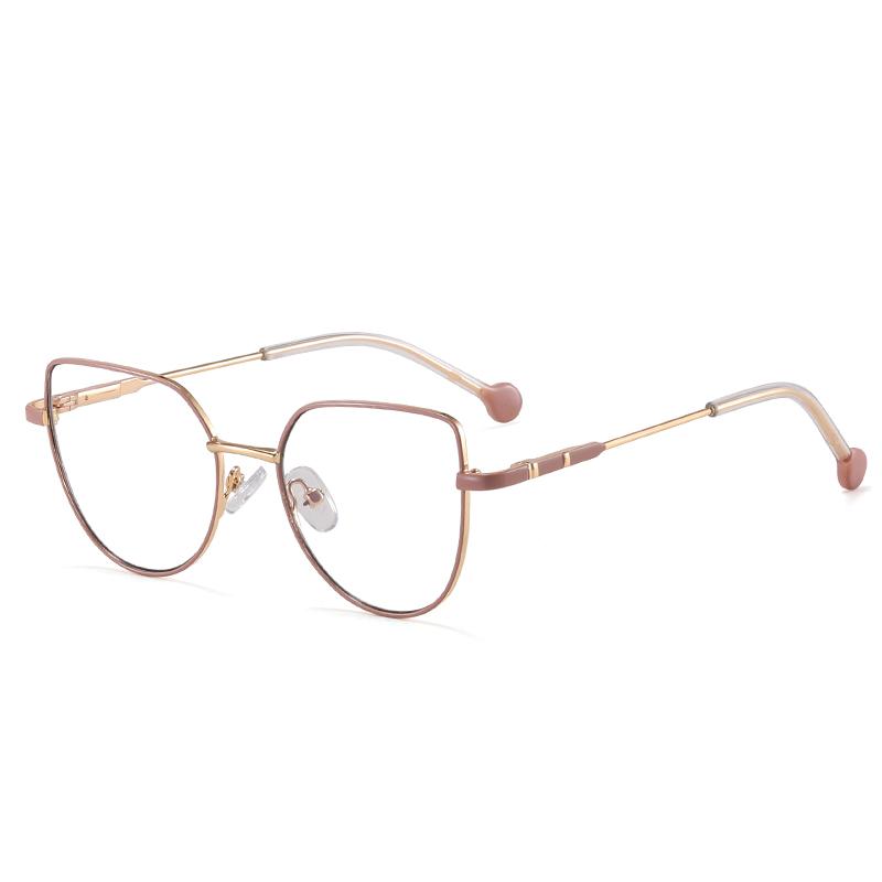 MS 97716 2024 New Kids Cat Eye Metal Thin Frame Children Optical Anti-Blue Light Glasses Eyewear Colorful Design Custom Logo