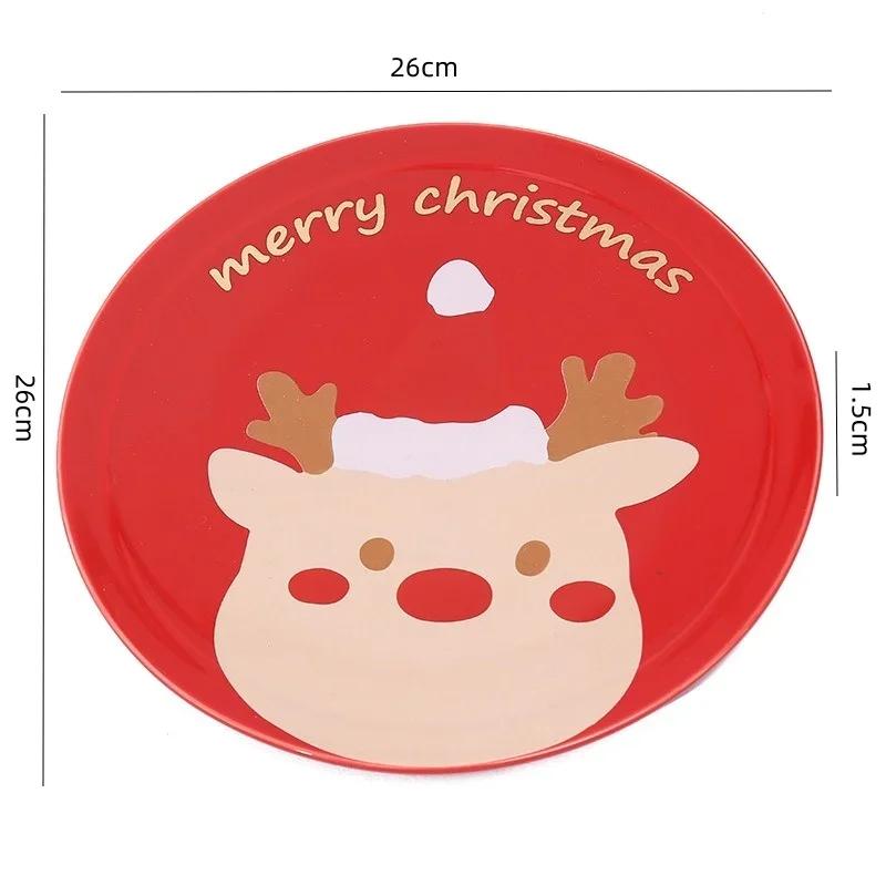 Christmas Ceramic Tableware Elk Dinner Plate Santa Claus Food Bowl Plate Microwave Heating Food Container Dishes Christmas Gifts