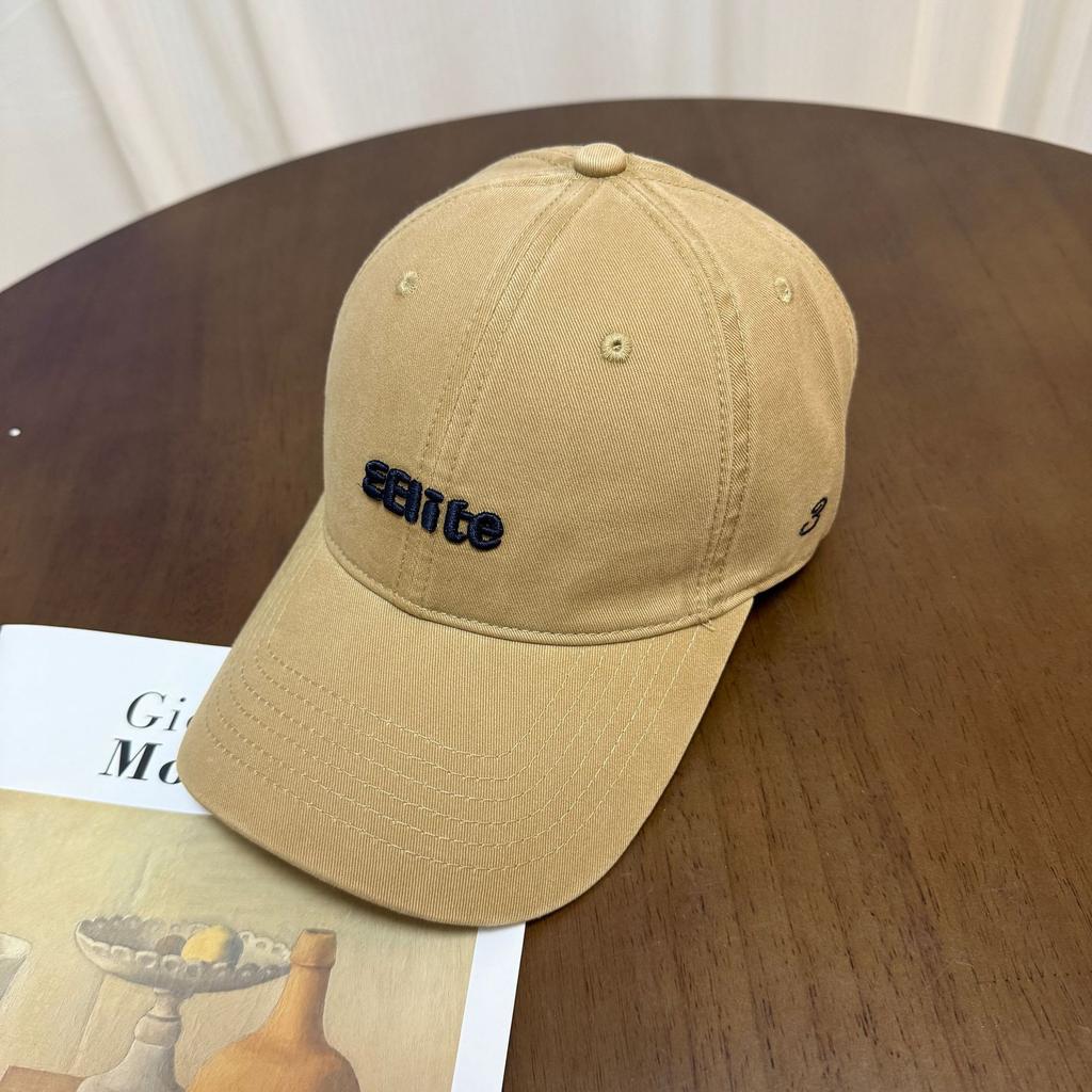 Fashion Hat Korean version of fashion washed baseball cap women's spring and summer three-dimensional letter embroidered peaked cap versatile trendy b