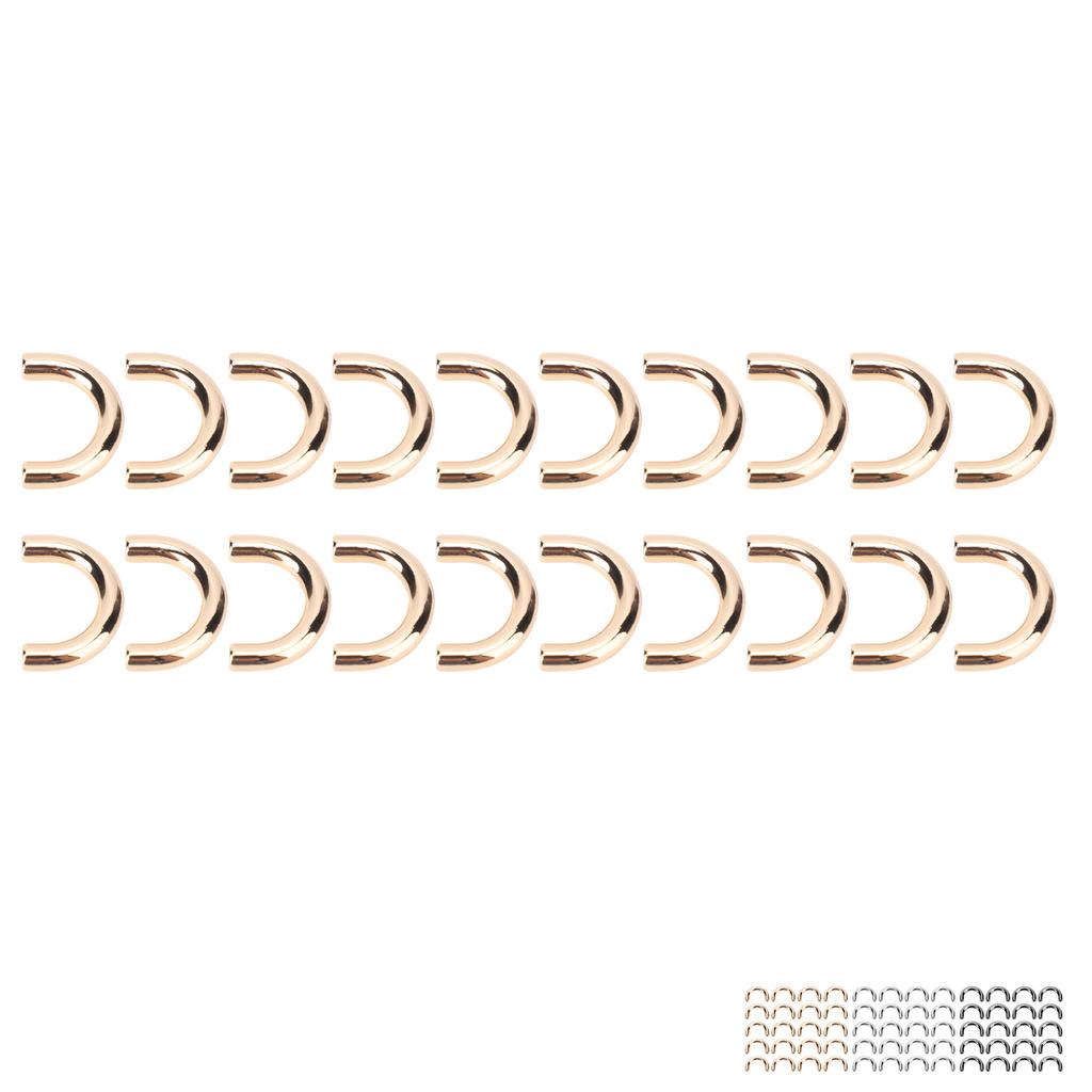 20 Set Metallspännen för Väska Båge U-form Ring Spänne Anslutning med Skruvar för Läder Cr
