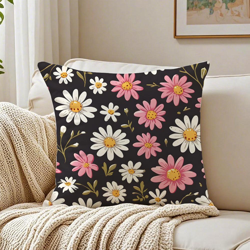 Bright And Elegant Single Printed Flowers Cushion Cover Pillowcase Antidustmite Living Room Sofa Decor Cushion Room
