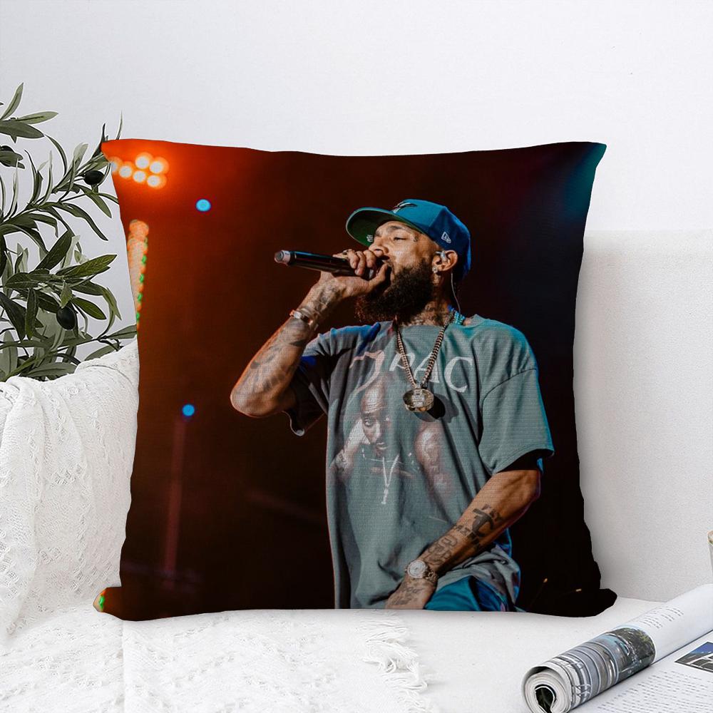N-Nipsey H-Hussle RAP Pillow Case Plush Fabric Soft Pillowcase Double Sided Print Sofa Cushion Cover Throw Pillow Cover