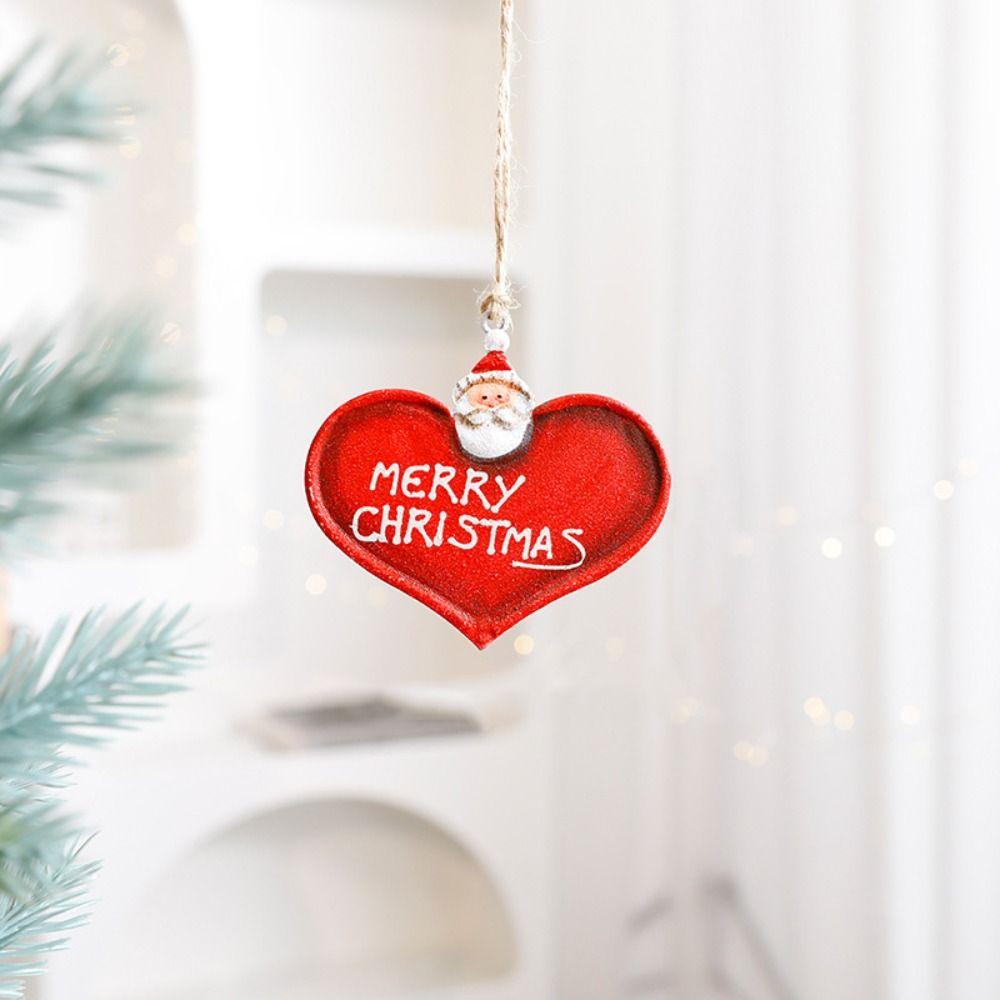 3/4/8pcs Iron Christmas Tree Decoration Pendant Delicate Cute Santa Claus Snowman Ornaments Hanging Creative
